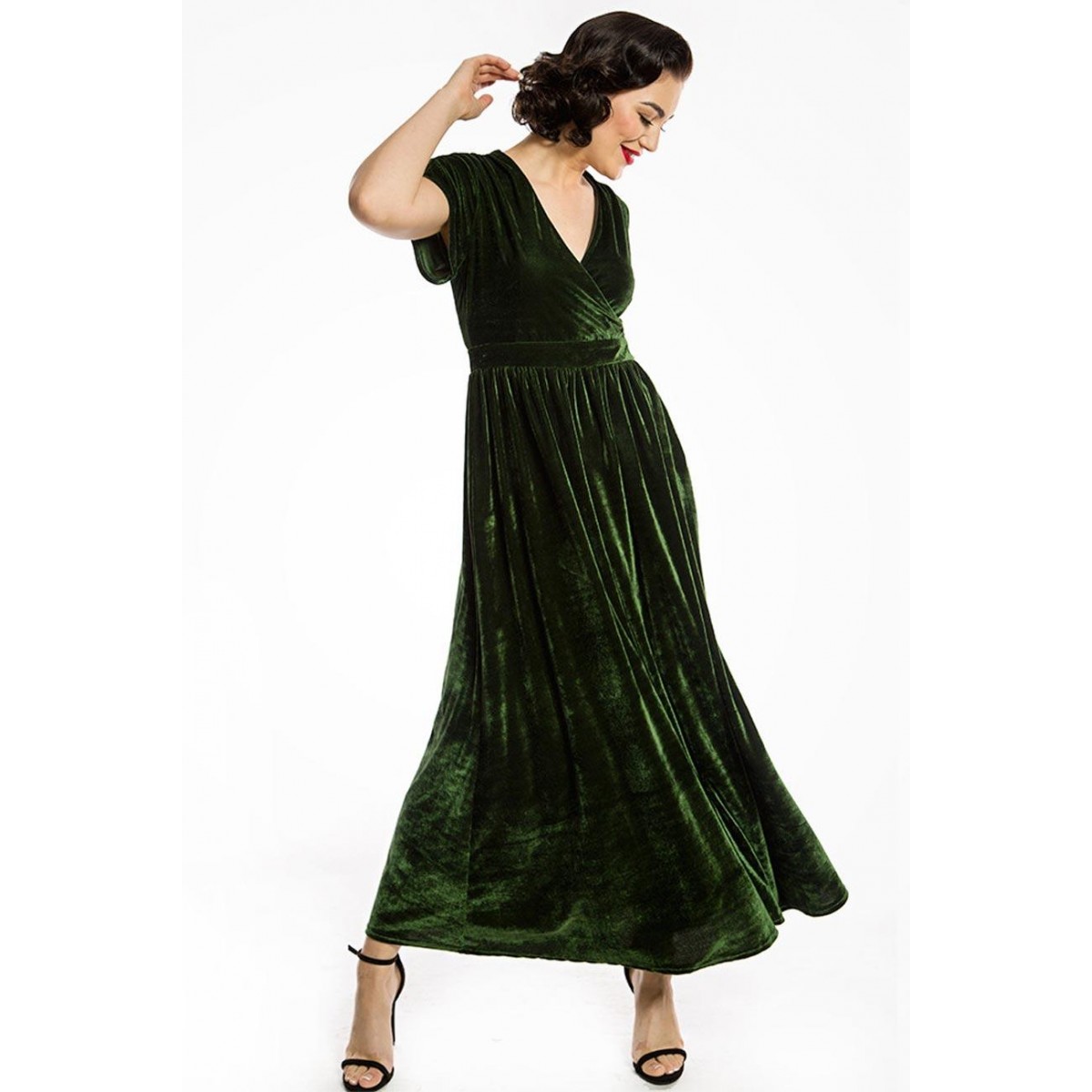 green velvet maxi dress uk