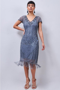 Dorothy Fringe Flapper Lilac Dress